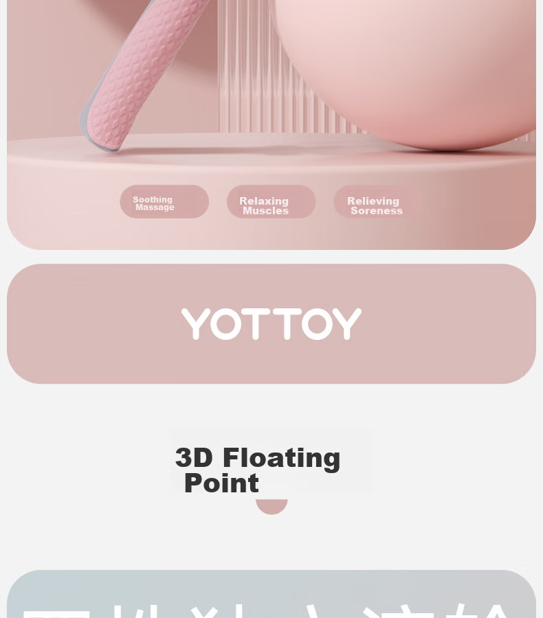 Yottoy Massage Roller with Wolf Tooth Design for Deep Muscle Fascia Relaxation, Full Body Pain Relief Massage Device 2