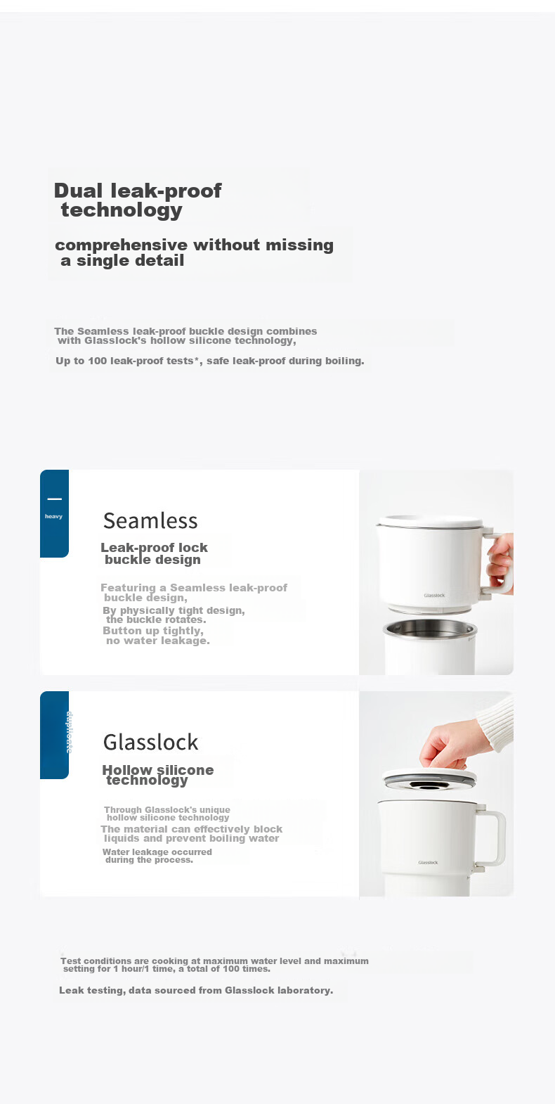 GLASSLOCK Portable Electric Kettle [Essential for Travel], Foldable Hot Water Kettle with Temperature Control, Insulated Thermos for Hotels, Health Pot, Small Cooking Pot, Noodle Cup 4