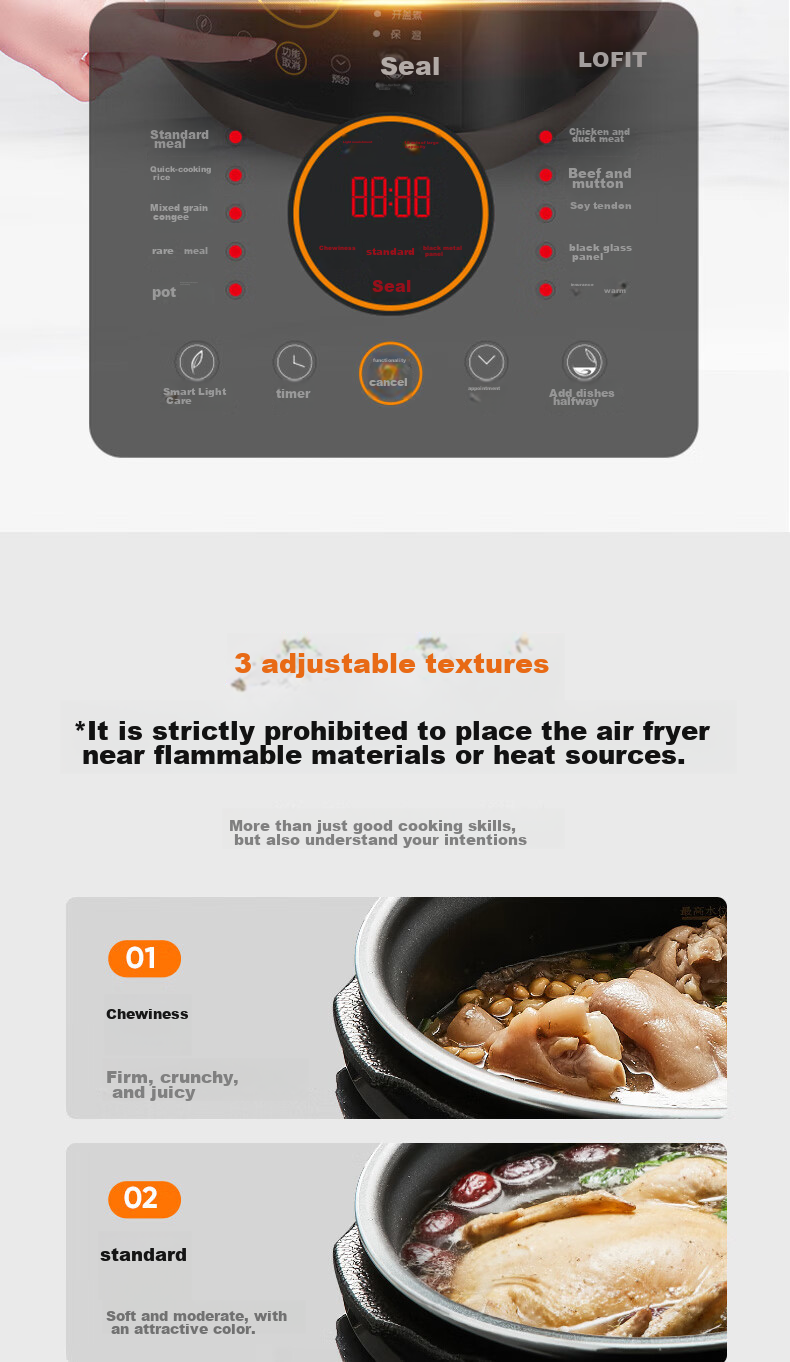 Joyoung 5L Smart Home Electric Pressure Cooker for 4-5 People with Dual Inner Pot, Multifunctional Copper Craftsmanship High Pressure Cooker with Large Fire, Nutritious Cooking, Timer And Reservation Function Y-50C82 11