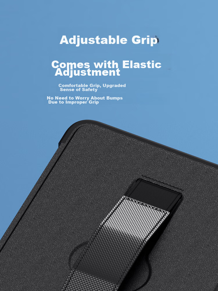 ESCASE IPad Mini 7 Case, IPad Mini 6 Protective Cover, Handheld Apple Tablet Computer, Apple Cooling Stand, Slim Shockproof Extendable Elastic Band - Black 4