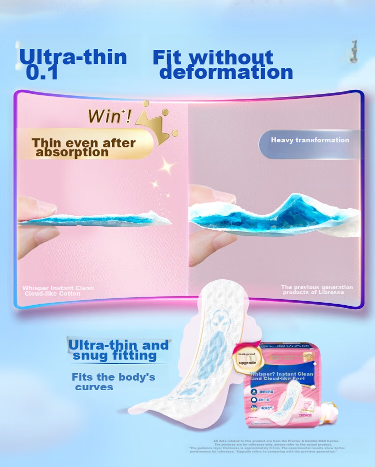 Hushubao Innovative Instant Clean Cloud-Feel Cotton Sanitary Napkins, 78 Pieces, Day And Night Combination, Ultra-Thin Breathable Menstrual Pads, Sold by JD 6