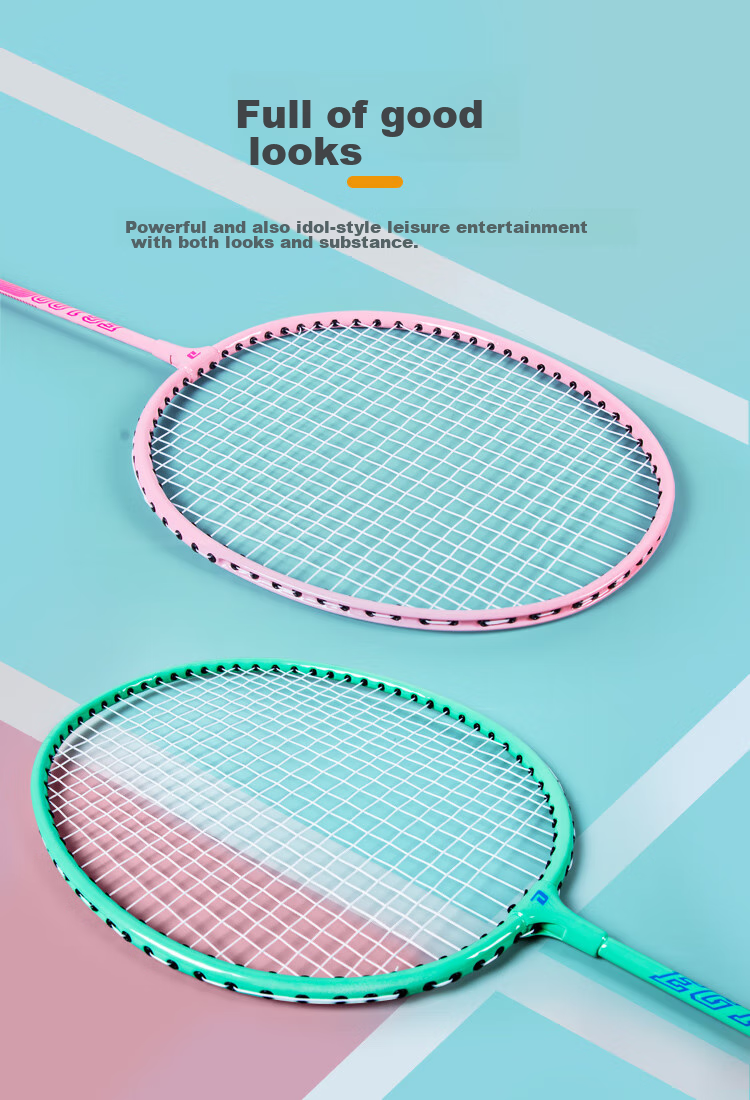 DHS DHS Badminton Racket Pair for Beginners, Double Rackets for Entry-Level Training, Alloy Model EG100 2