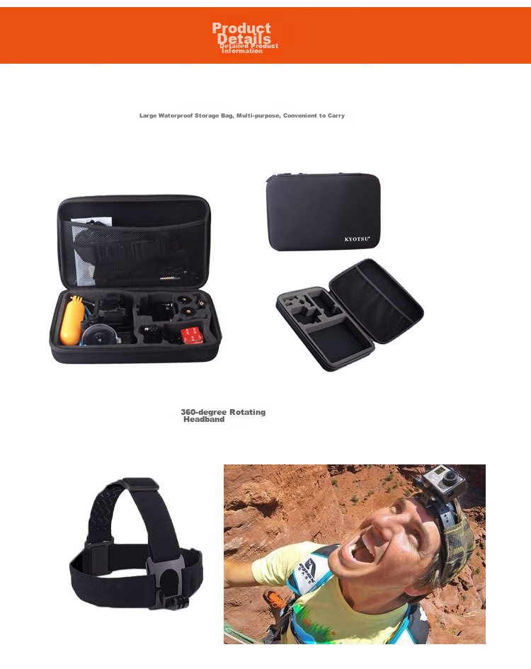 KYOTSU Action Camera Accessory Kit for GoPro 13/12/11, DJI Action 6/5Pro/4, And Other Action Camera Series, Including Storage Pouches And Buoyancy Rods, 40-Piece Set 3