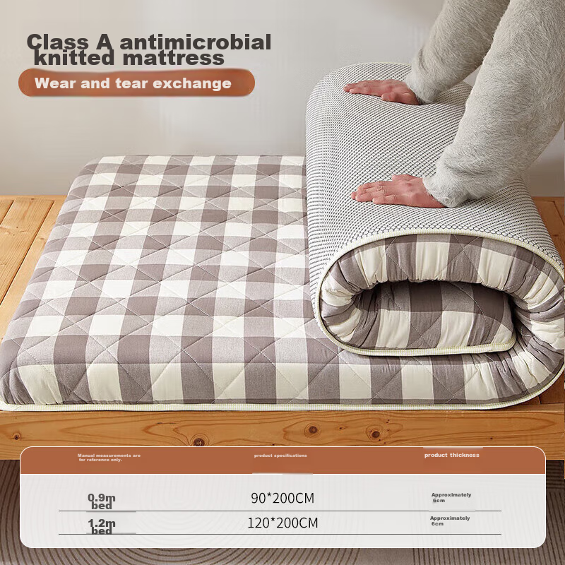 Wuyinliangpin Class A Thickened Mattress Cover, Dormitory Single Bed 1.2x2 Meters Mattress Pad, Soft Bedding