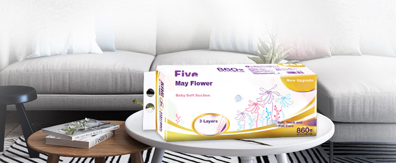 May Flower Coreless Toilet Paper, 3-Ply, 86 Sheets*30 Rolls, Soft And Thick, Durable Bathroom Tissue, Whole Box Packaging 8