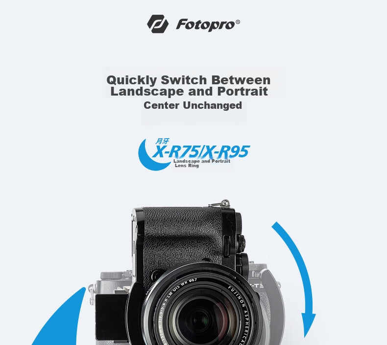 Fotopro X-R95 Universal Swivel Hot Shoe 3/8 to 1/4 Adapter for Digital Camera Horizontal And Vertical Shooting Quick Switch Lens Ring 1