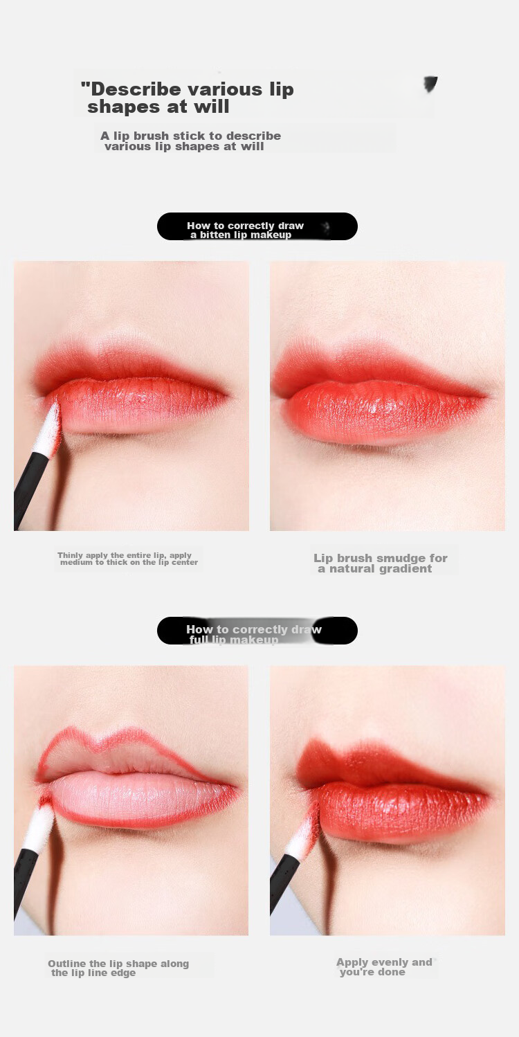 Meifuyu Disposable Lip Brush Sticks, 100 Pieces, Lip Mask And Lipstick Cotton Swabs, Portable Makeup Brushes MF8802 10