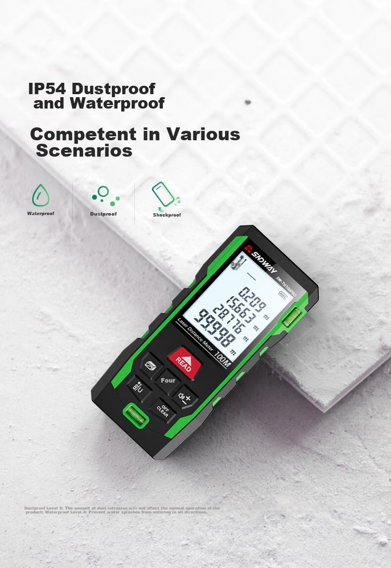 SNDWAY Laser Rangefinder, Infrared High-Precision Electronic Laser Ruler, Outdoor Measuring Device, Green Light SW-TG100Gpro 14