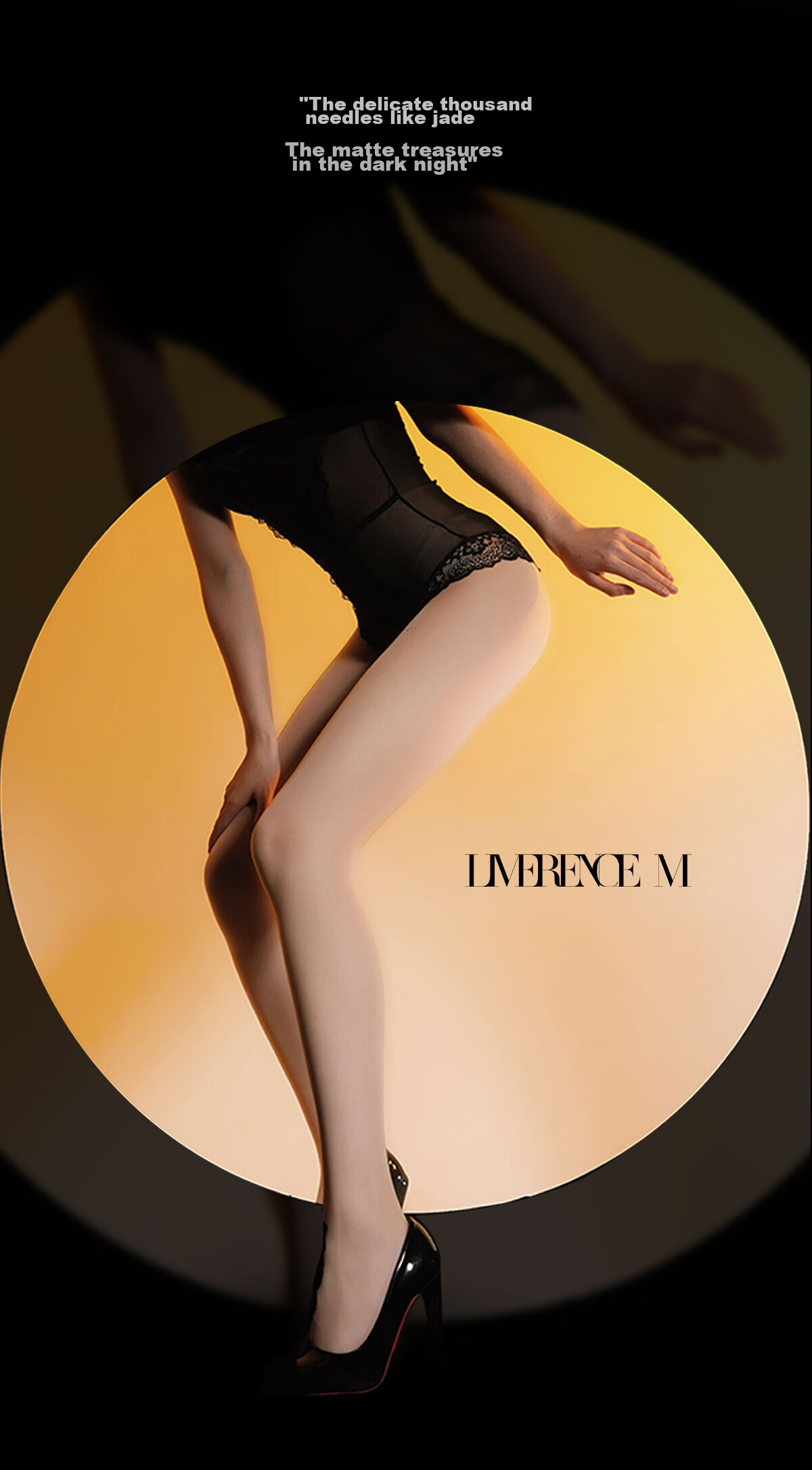 Limerence M [Dark Night] Stockings 18D Matte Seamless Silky Sexy Pantyhose, Black (High-Waist Seamless), Size L 3