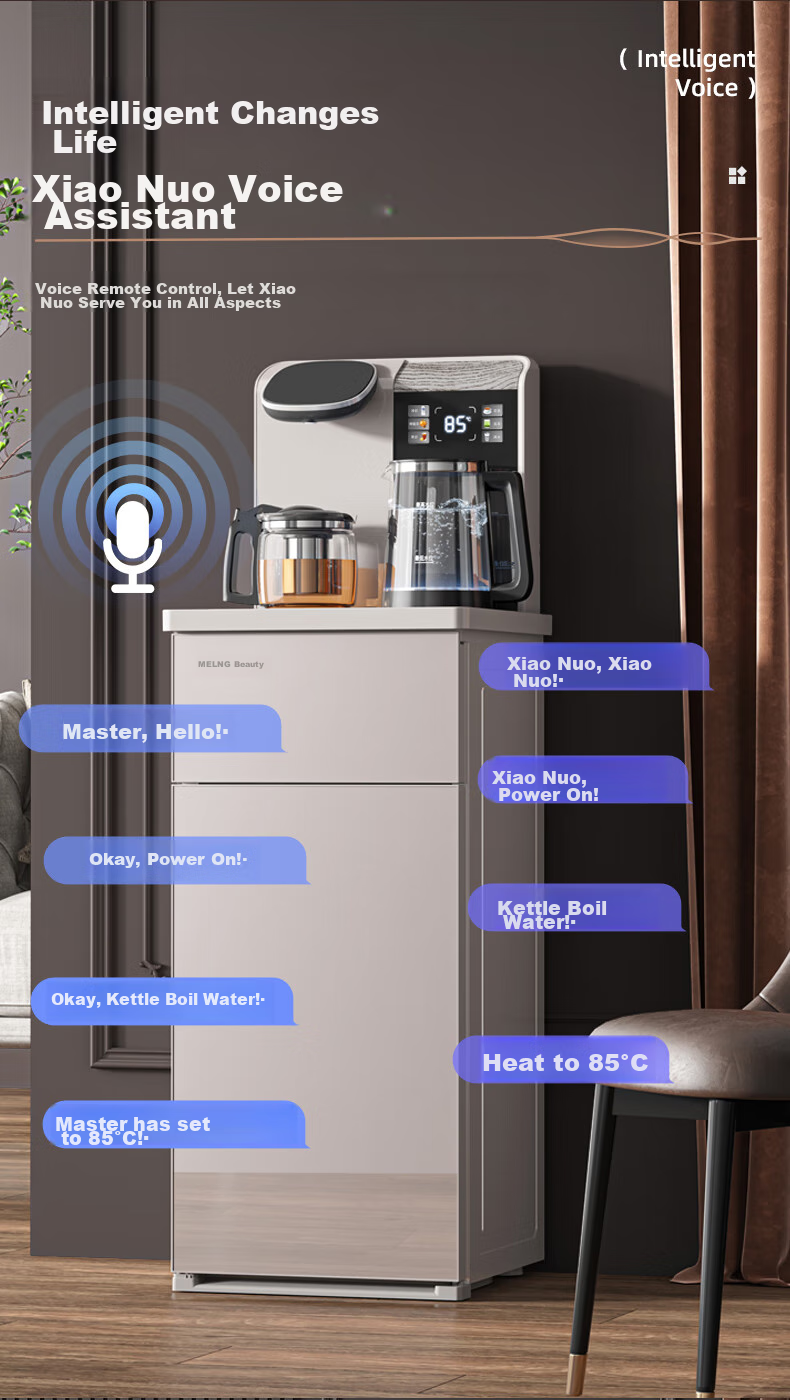 MeiLing Tea Bar Machine, Home Smart Voice-Controlled Multifunctional Remote Control Large Screen Upright Bottom-Placed Cooling And Heating One-Key Temperature Selection Water Dispenser, Cold And Hot Model MY-C575B (Shachu Mi) 4