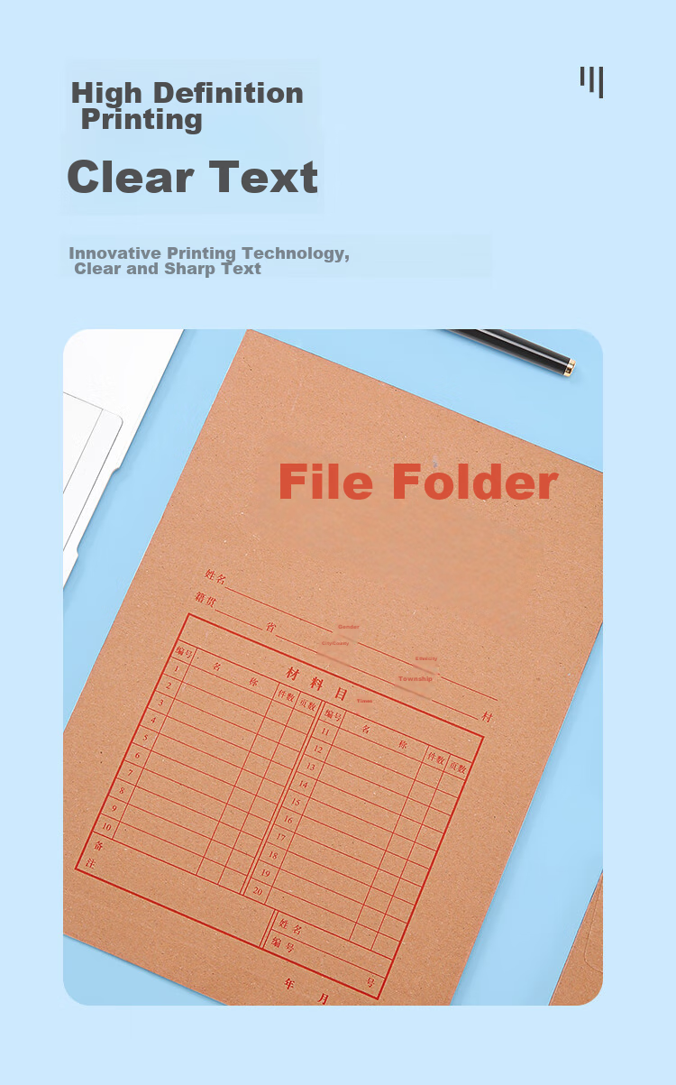 COMIX 50-Pack A4 Mixed Pulp 175g Thick Kraft Paper File Folders with 2.8cm Side Width, Document Envelopes for Tender Books, Contracts, Bills And Files, Office Supplies AP-123 3