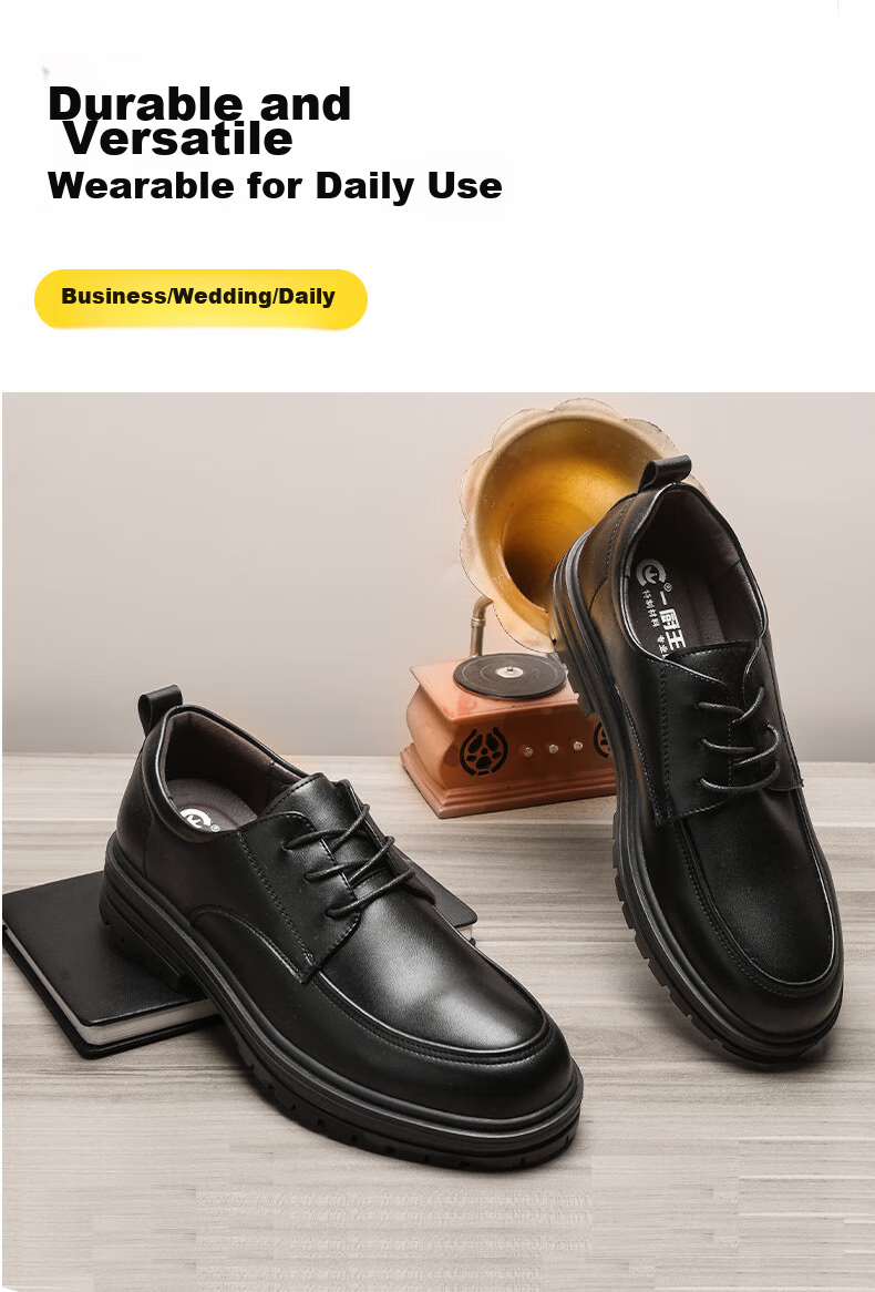 Chuwang Chef Shoes, Kitchen Non-Slip Work Shoes, Comfortable Business Casual Wedding Leather Shoes, Versatile Men's Formal Shoes 2332 9
