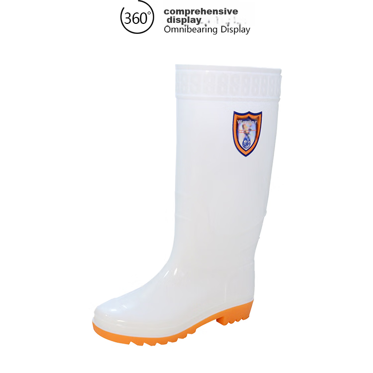 Warrior Men's Mid-High Rain Boots, Rubber Shoes, Overshoes, Waterproof, Oil-Resistant Food Boots for Kitchen, 8867 White, Size 43 8