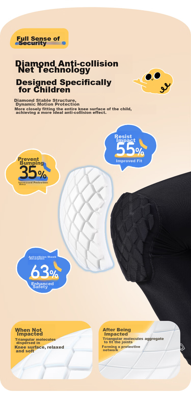 JD Original X200 Children's Basketball Special Anti-Fall Knee Pads, Running Soccer Shin Guards, Patella Knee Sports Equipment S 4