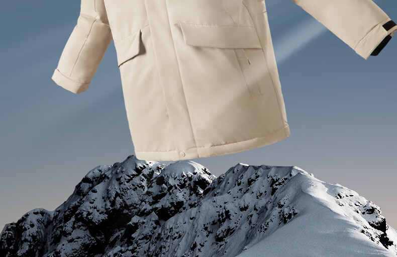 CAMEL Workwear down Jacket, Mid-Length, White Duck Down, Collar, Casual Sports Thickened Coat, Winter Season, M13CAKI038A 24