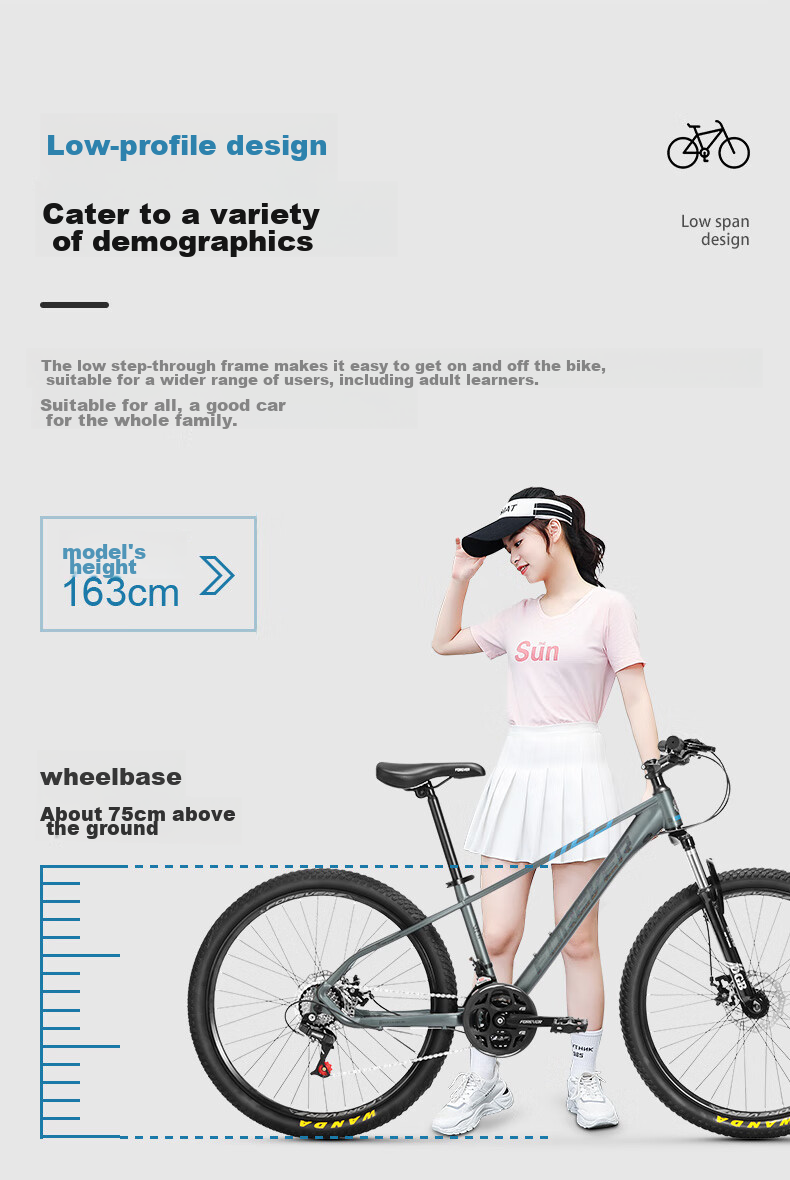 FOREVER Mountain Bike, 24-Speed, 26-Inch, Hydraulic Disc Brakes, for Men And Women, Adult And Student Use, City Off-Road Bicycle, Gray 7
