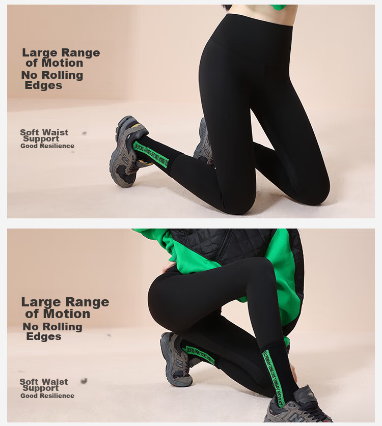 Dushiliren Thick Shark Leggings for Women, High-Waisted Tummy Control And Butt-Lifting Latex Fleece-Lined Tight Pants for Autumn And Winter, Black, Size L 9