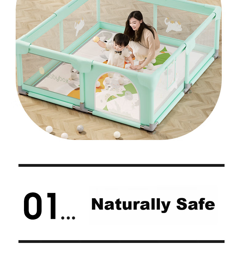 Beiboshi Babybox Antibacterial Baby Playpen, Crawling Mat, Fence, Infant Play Mat, Floor Barrier 7