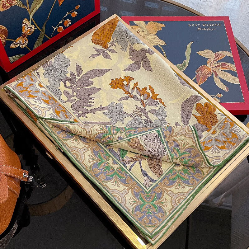 Hangsilu 22 Micron Silk Scarf for Women, Iro Silk Shawl, Birthday Gift for Mom And Elders, High-End Mid-Autumn Festival Present