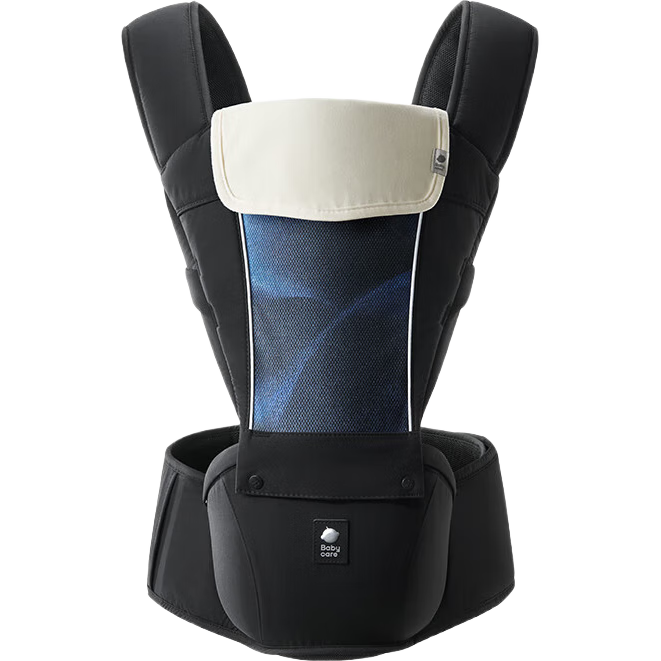 Babycare Waist Stool Baby Carrier, Front And Back Carrying Aid, Frap Swivel Handle, All-Season Use, Breathable, Polar Dazzle Light