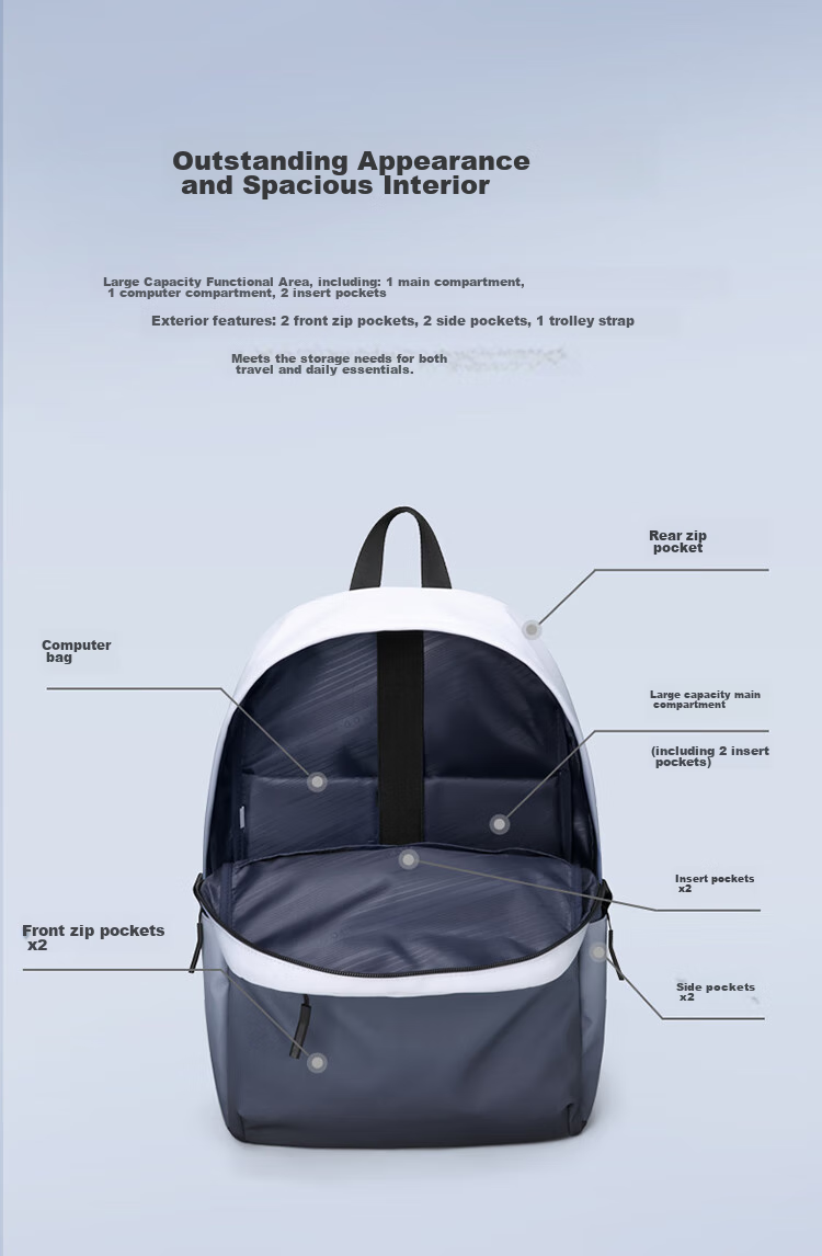 GOLF Backpack for Men And Women, Casual Laptop Backpack for Students, Gradient Commuter Outdoor Travel Backpack, Ink Wash Color 6