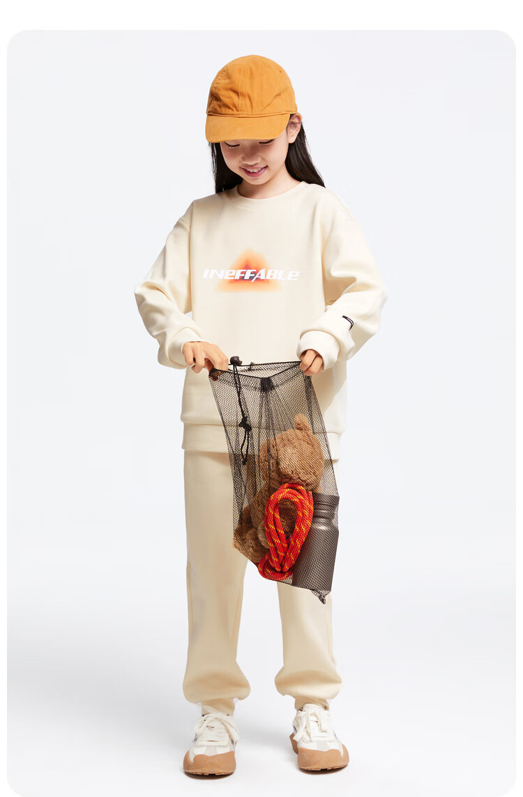 Annil Children's Clothing, Boys And Girls Round Neck Sweatshirt Set, Winter New Style with Fleece Lining, Top And Pants Two-Piece Set 3