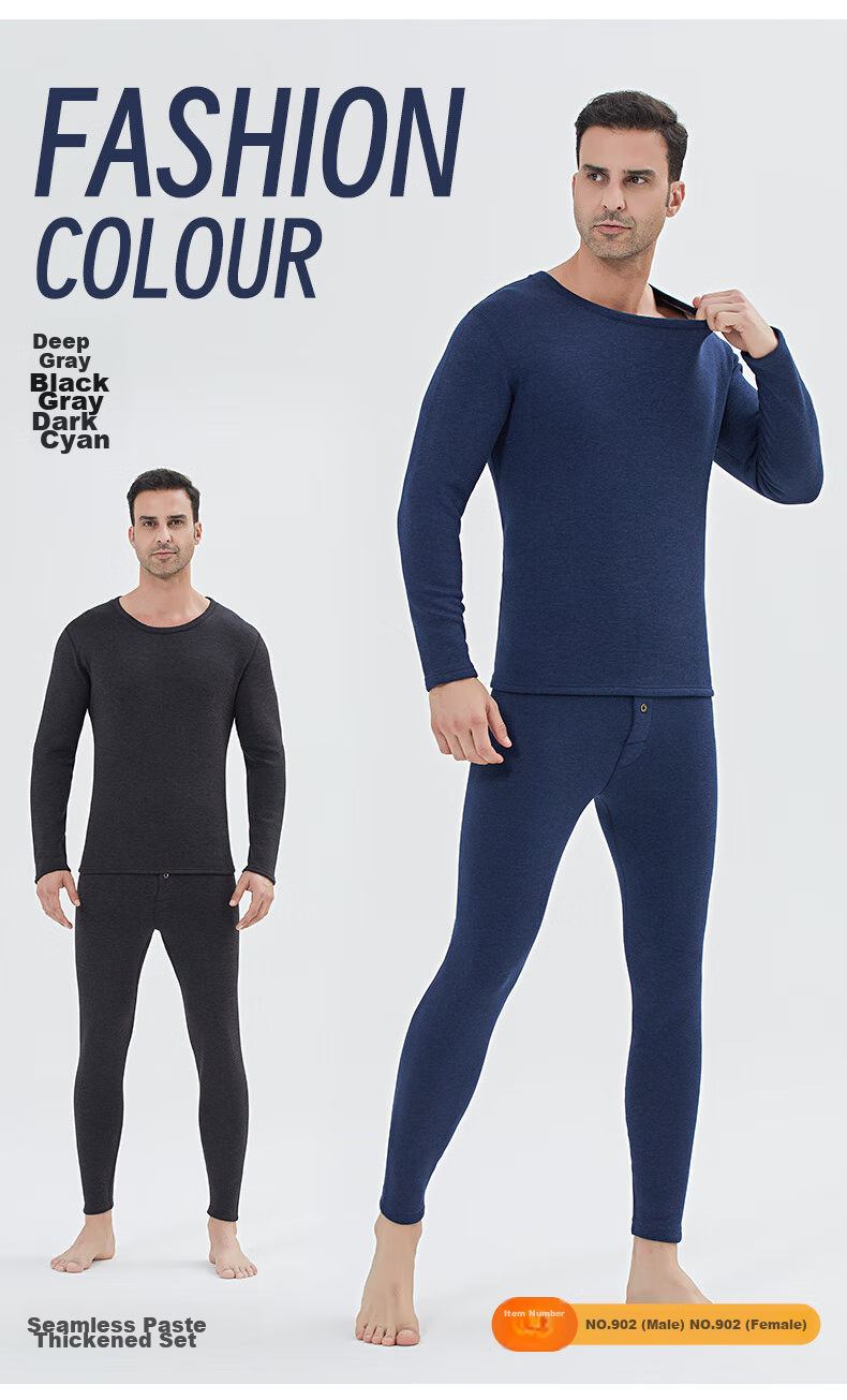 SNOWFLYING [Cashmere Silk Patch] Thermal Underwear for Men, Autumn Shirt And Pants Set, Thickened And Fleece-Lined, Winter New Product 10