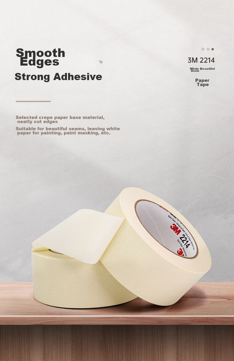 3M 2214 White Masking Tape, DIY Sticker Making, Heat Resistant for Office Home Decoration, Daily Use Car Spray Painting Masking Tape, No Trace Paint Fixation Protection, 20mm*50m, 1 Roll 4