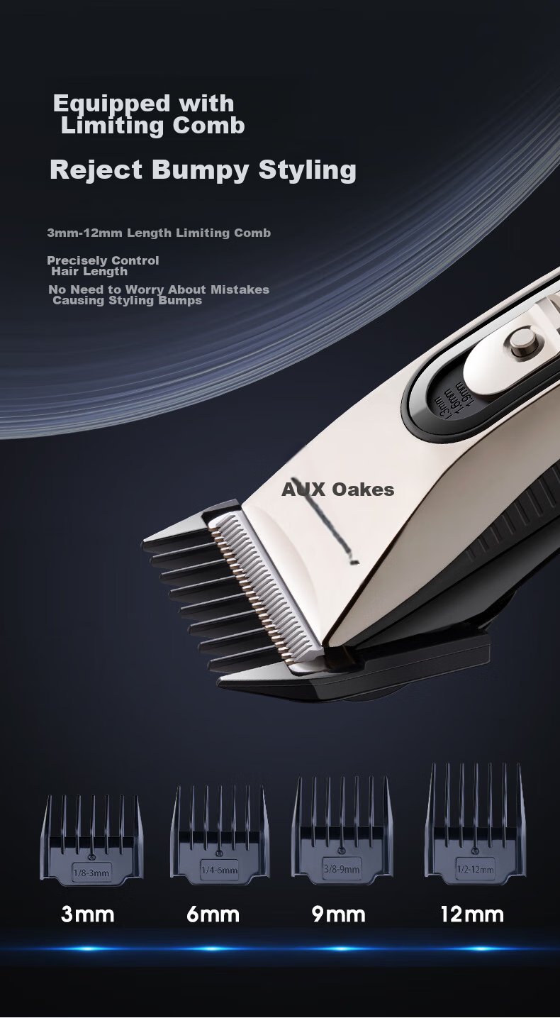 AUX Hair Clipper, Professional Electric Trimmer for Adults And Children, Baby Hair Cutting Electric Shaver, Haircutting Tool with Washable Blade Head, Suitable for Home Use 12