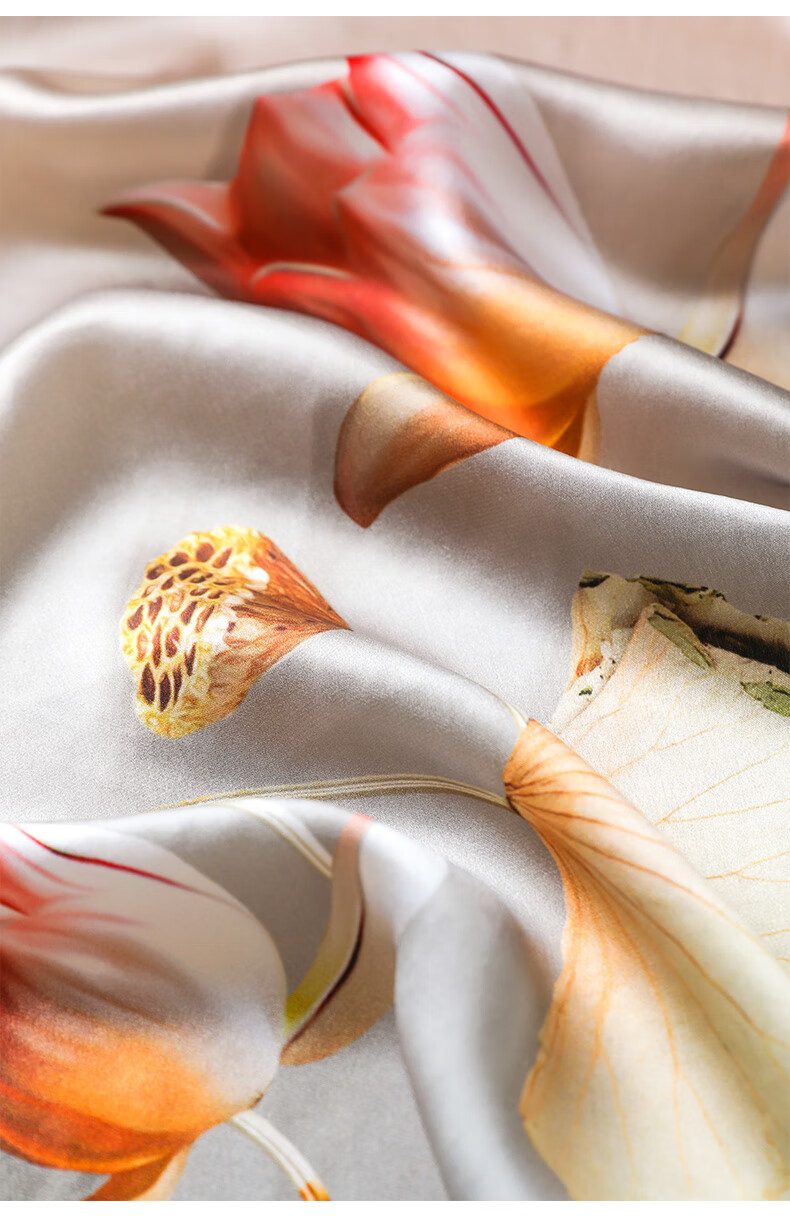 Hangsifu Silk Chinese-Style Scarf, Mulberry Silk Shawl, Birthday Gift for Mom, Practical Gift Box for Women, Machine Gree 21