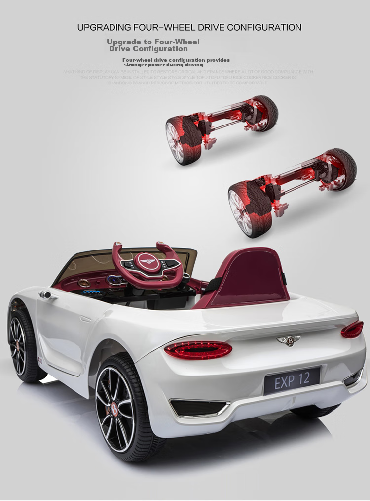 BeRica Children's Electric Car, Four-Wheel Vehicle, Authorized by Bentley, Remote Control Toy Car for Boys And Girls, Rideable, Baby Gift 15