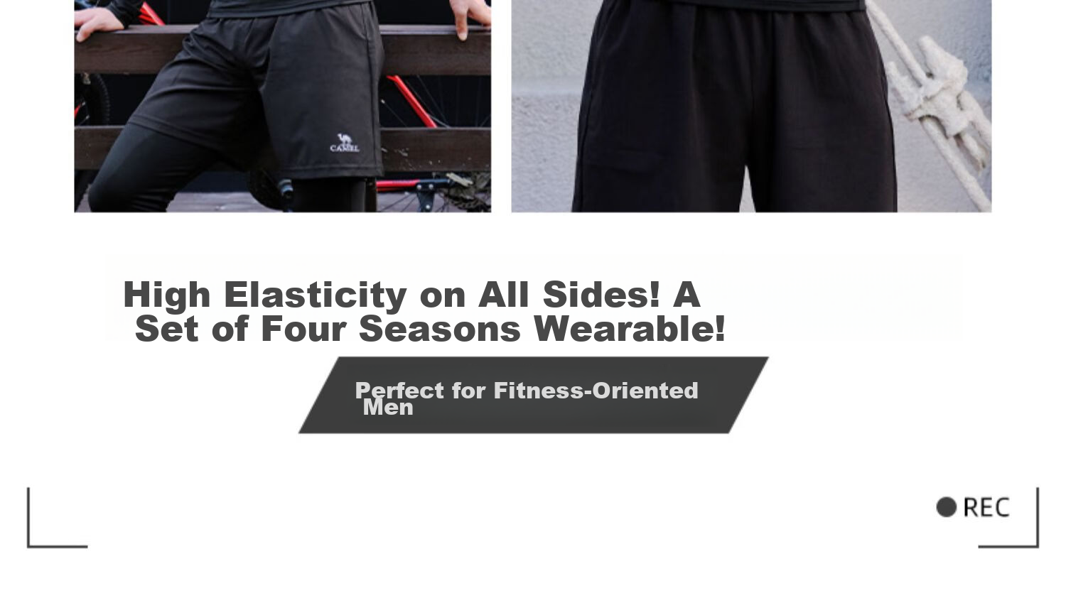 CAMEL Men's Sports Set, Five-Piece Fitness Outfit, New Long-Sleeve And Long Pants, Quick-Dry Running Basketball Training Sportswear 2
