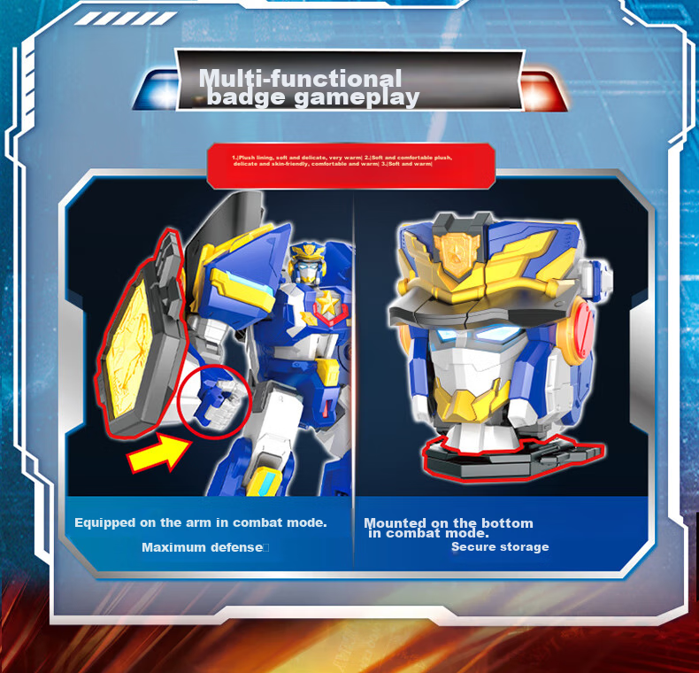MinitegongduiX Storm Special Police Seven Super Battle Force Transforming Mecha Dual-Form Fule Zhanqi Toy, Gift for Young Boys 12