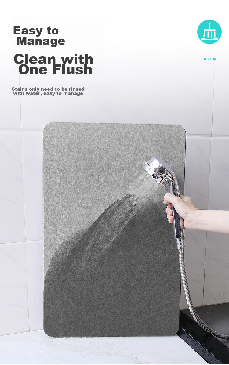 Dajiang Hard Diatomaceous Earth Bath Mat, Bathroom Entrance Absorbent Floor Mat, Toilet Foot Pad, Bathroom Mat, Non-Slip, 39x60cm 13