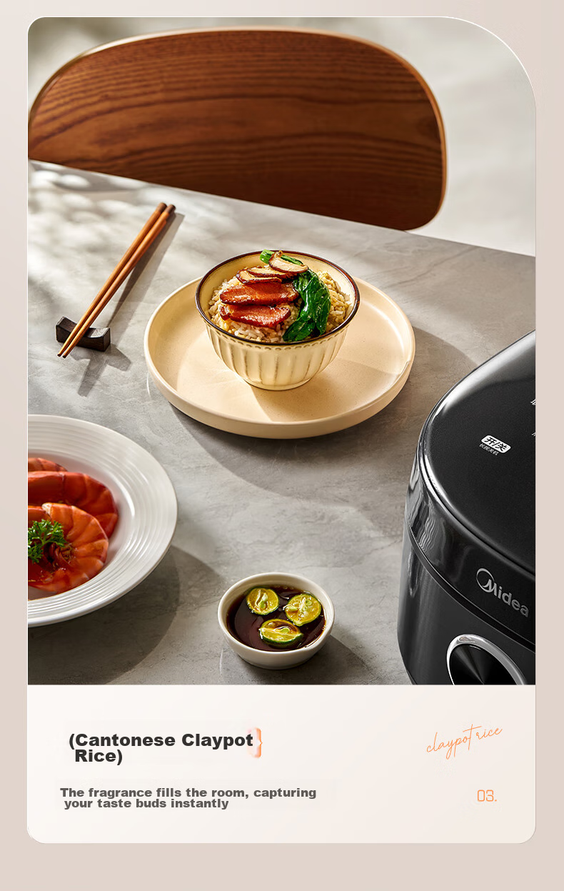 Midea 5L Rice Cooker, IH Heating, Sweet And Fragrant Iron Pot, Ten Functions Menu, Special Key to Easily Turn Off Power, MB-CFB5099H [ZMD Safe Series] 10