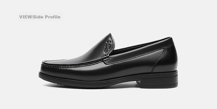 Goldlion Men's Shoes, Urban Business Leather Shoes, Comfortable Lightweight Business Casual Shoes, Loafers, 50213020001A, Black, Size 37 23