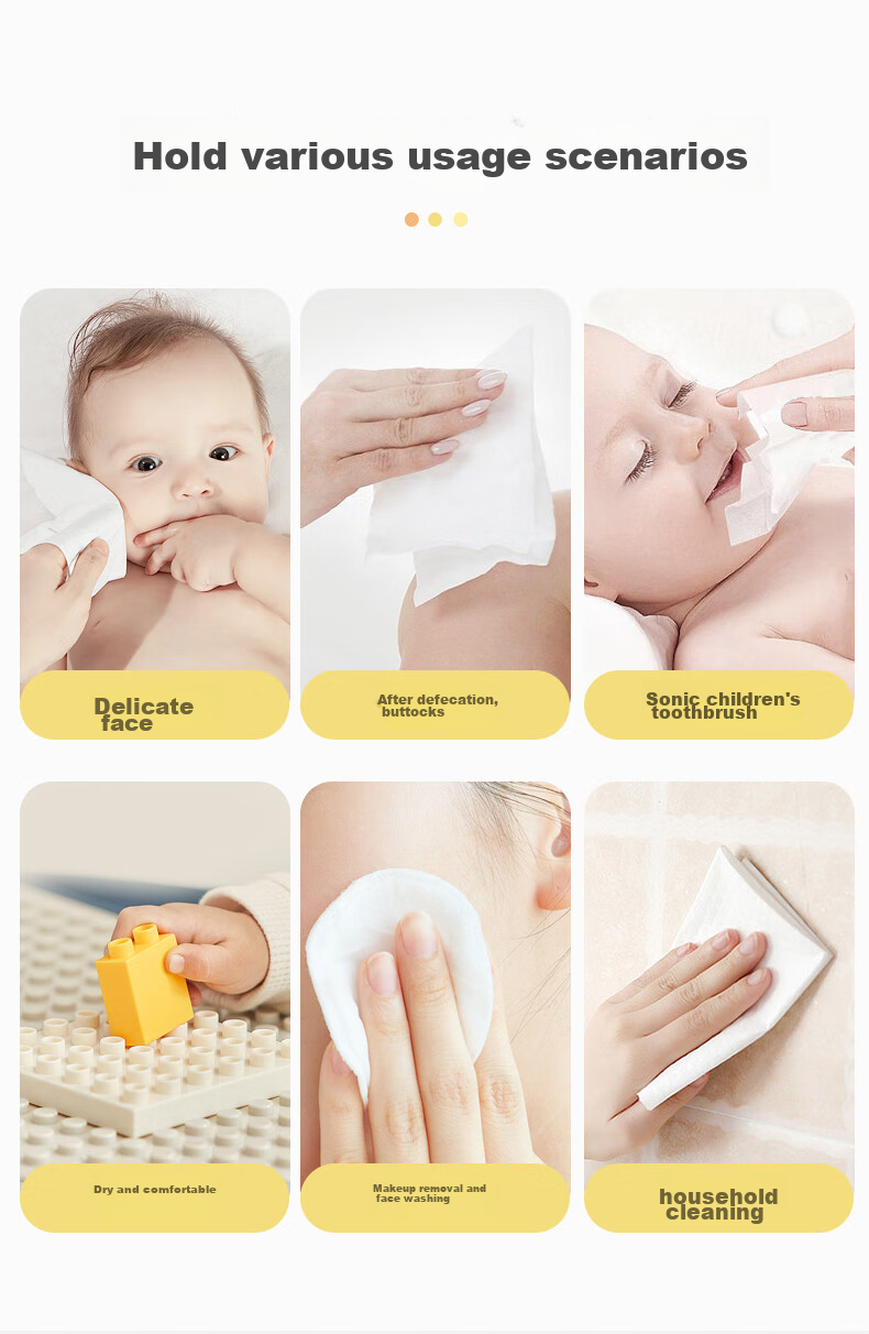 Kaili Baby Soft Wipes, Dual-Use Wet And Dry Wipes, Disposable Face Towels, 10 Sheets 12