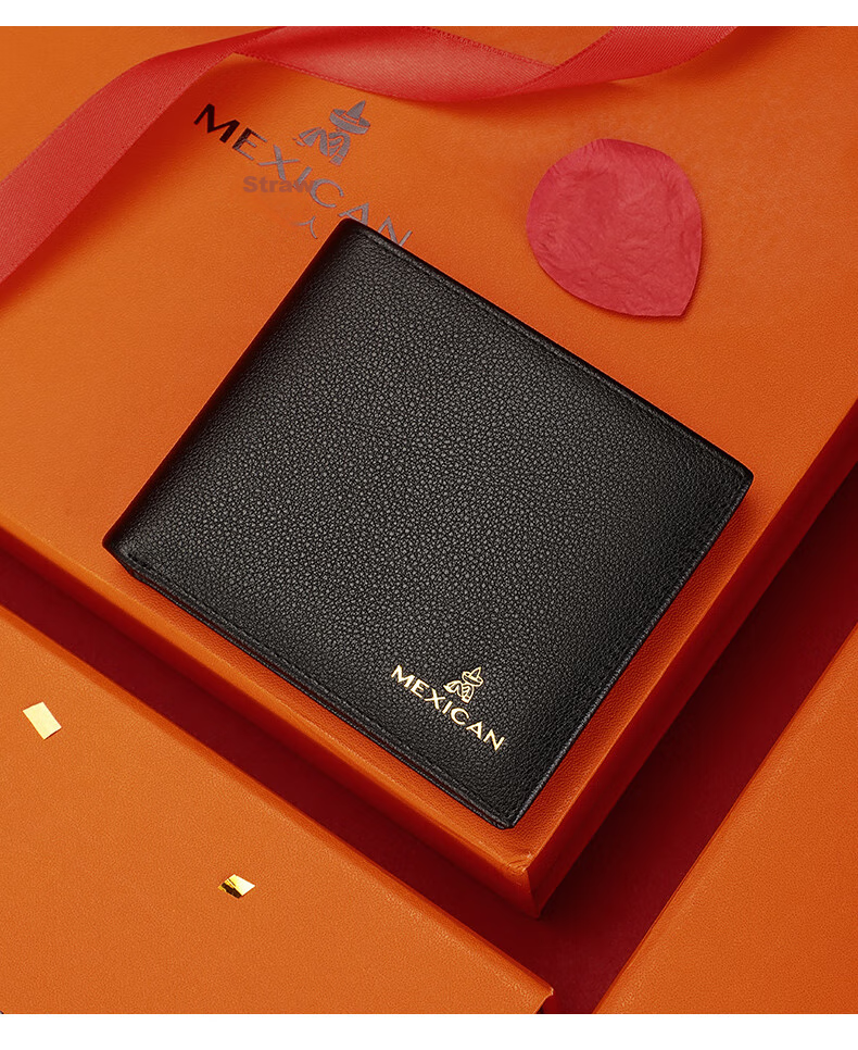 MEXICAN Men's Wallet, Genuine Top-Grain Leather Card Holder And Coin Purse, High-End Gift Box, Birthday Present for Boyfriend Or Husband 4