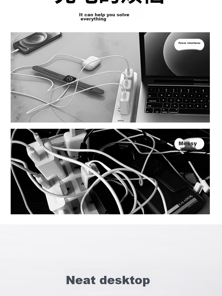ESCASE Five-In Wireless MagSafe Magnetic Charger for Apple IPhone 16 Pro Max, Watch, Earphones, 15W Fast Charging Stand WBF-32 White 4