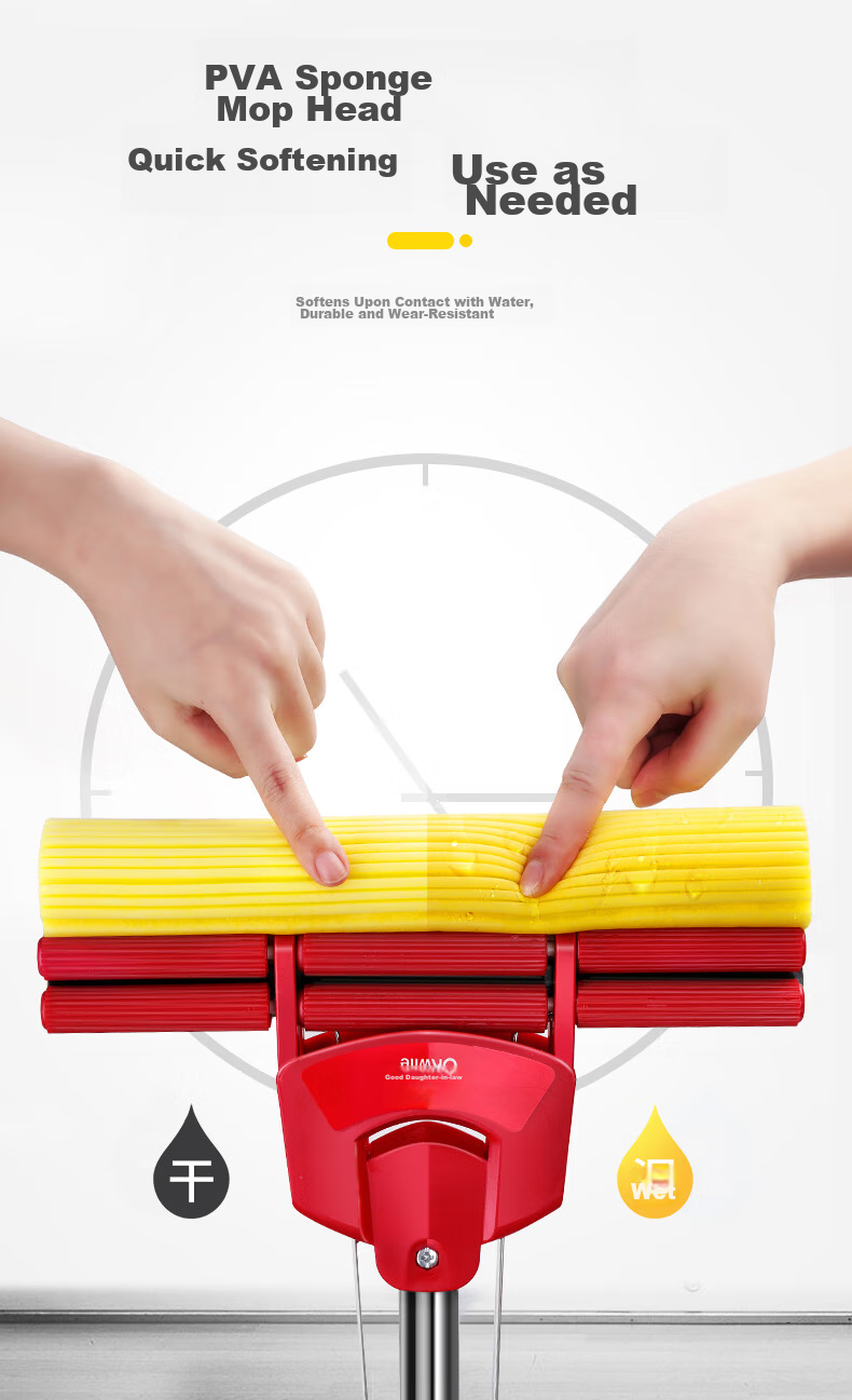 Okaywife Sponge Mop with 27cm Long Handle, No-Hand Lazy Sponge Mop for Home And Office Use 3