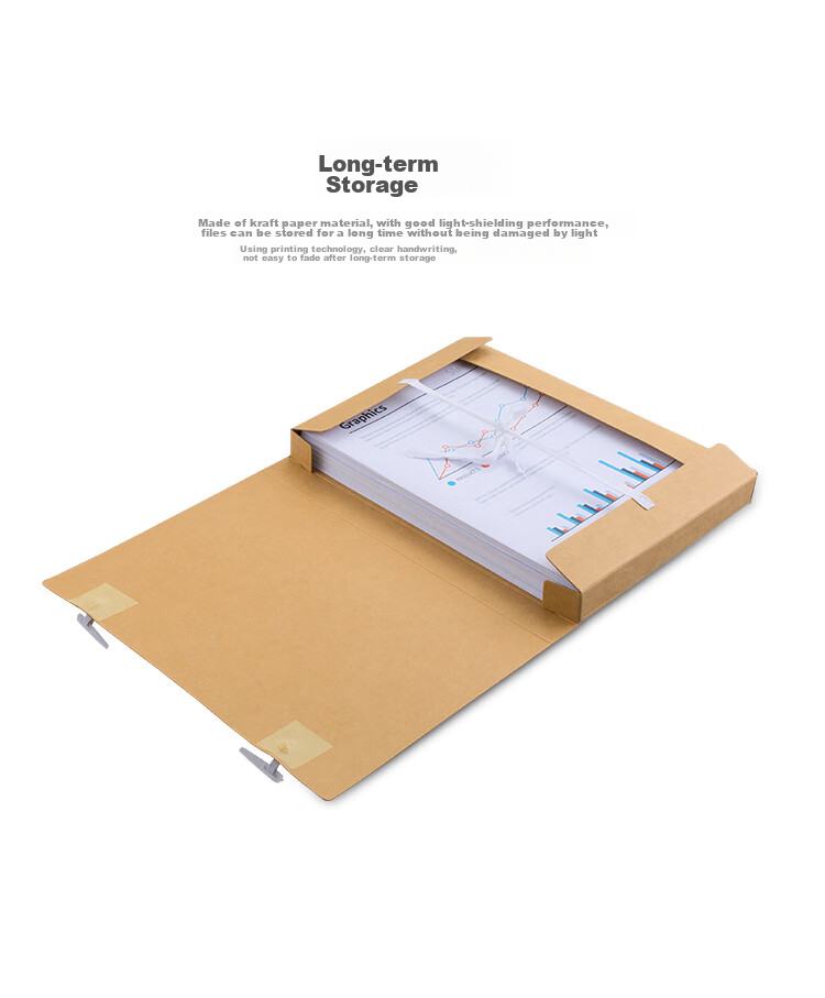 COMIX , Pack of 10, 50mm Thick Pure Pulp Kraft Paper File Box, A4 Document Box, Office Stationery AP-50 4