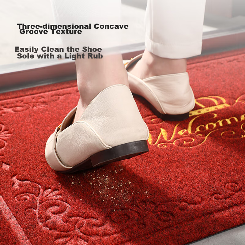 Huaxu Entrance Mat, Doorway Doormat, Front Door Foot Mat, Festive Non-Slip Mat, Red, 60*90