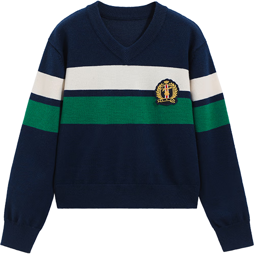 YEEHOO Boys Wool Blend Knit Sweater Children's Pullover School Style Spring Top Blue Green 140cm