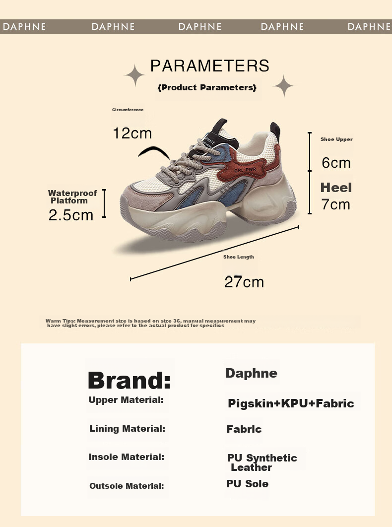 Dafuni Fashion Color-Block Chunky Sneakers for Women, Thick-Soled High-Heeled Sports Casual Shoes, Trendy Comfortable Women's Footwear, Gray-Blue, Size 38 3
