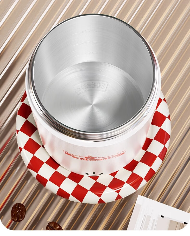 Fanji Electric Stirring Cup, Coffee Cup, Temperature Display, 316 Stainless Steel, Fully Automatic, Rechargeable, Magnetic Soy Milk Powder Shaker Cup, White 13