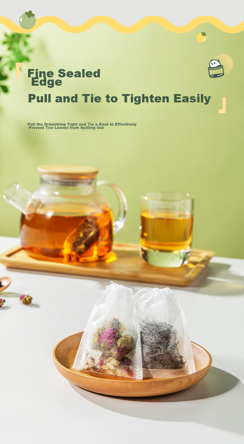 Suncha Disposable Non-Woven Drawstring Tea Bag, Soup Bag, Seasoning Bag, Filter Bag, Chinese Herbal Medicine Decoction Bag, 8*10cm 7