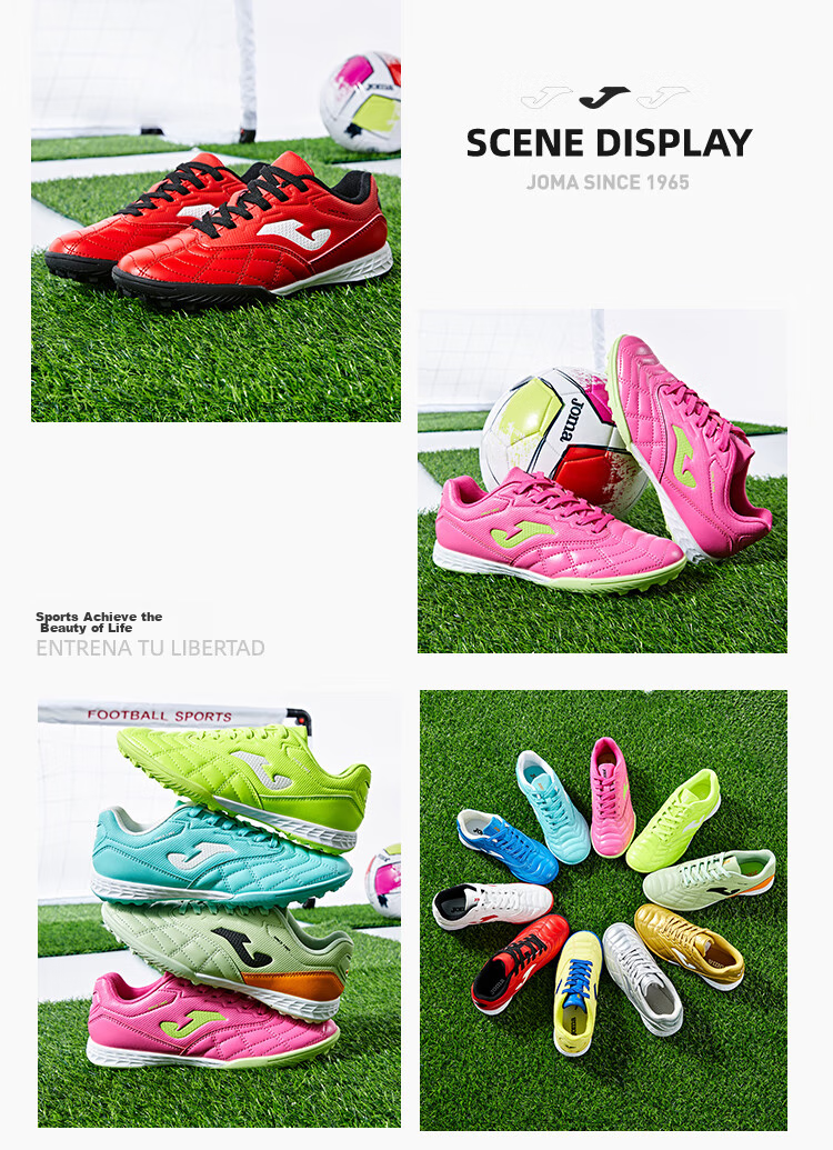 JOMA Soccer Shoes for Children, TF Turf Cleats for Boys And Girls, Youth And Elementary School Students, Non-Slip And Wear-Resistant Football Training Shoes, Red, Size 38 11