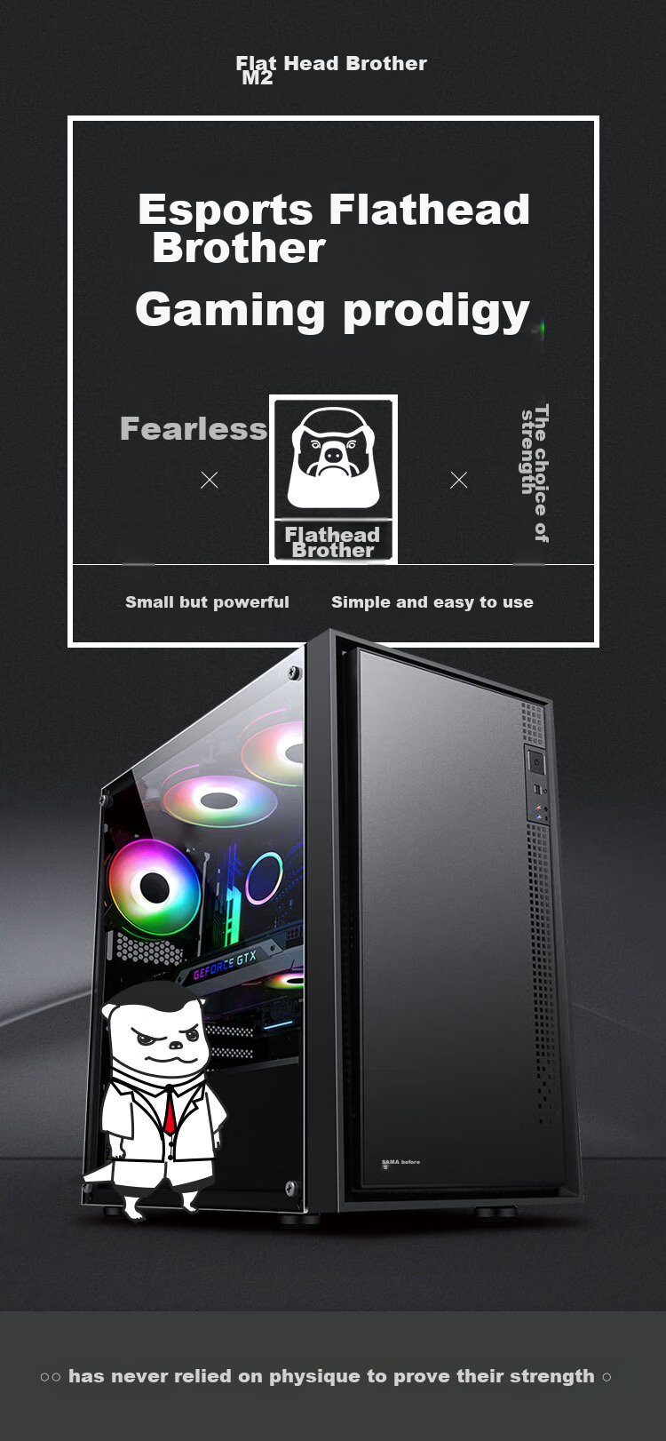 SAMA Pingtouge M9 Black, Desktop M-ATX Computer Case, Glass Side Panel/ Front Mesh Cooling/ Supports 360mm Water Cooling/ Standard Type-C Port/ Three-Sided Dust Protectio 3