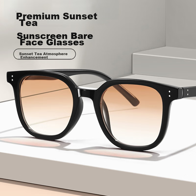 LESCA LUNETIER Vintage Gm Tea-Colored Sunglasses, Men's Driving Style, Orange-Yellow Eyeglasses, Women's Fashionable Sunglasses, Trendy Round Face, Smoky Pink