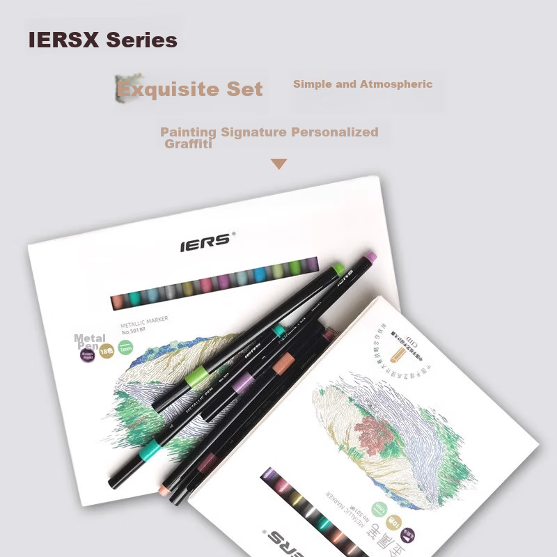 Aiersi IERS501 Round-Tip Metal Pen, 10-Color Set, Colorful Markers, Journal Decoration, Graffiti Pens, Art Sketching Pens, Watercolor Pens, Art Education Drawing Pens
